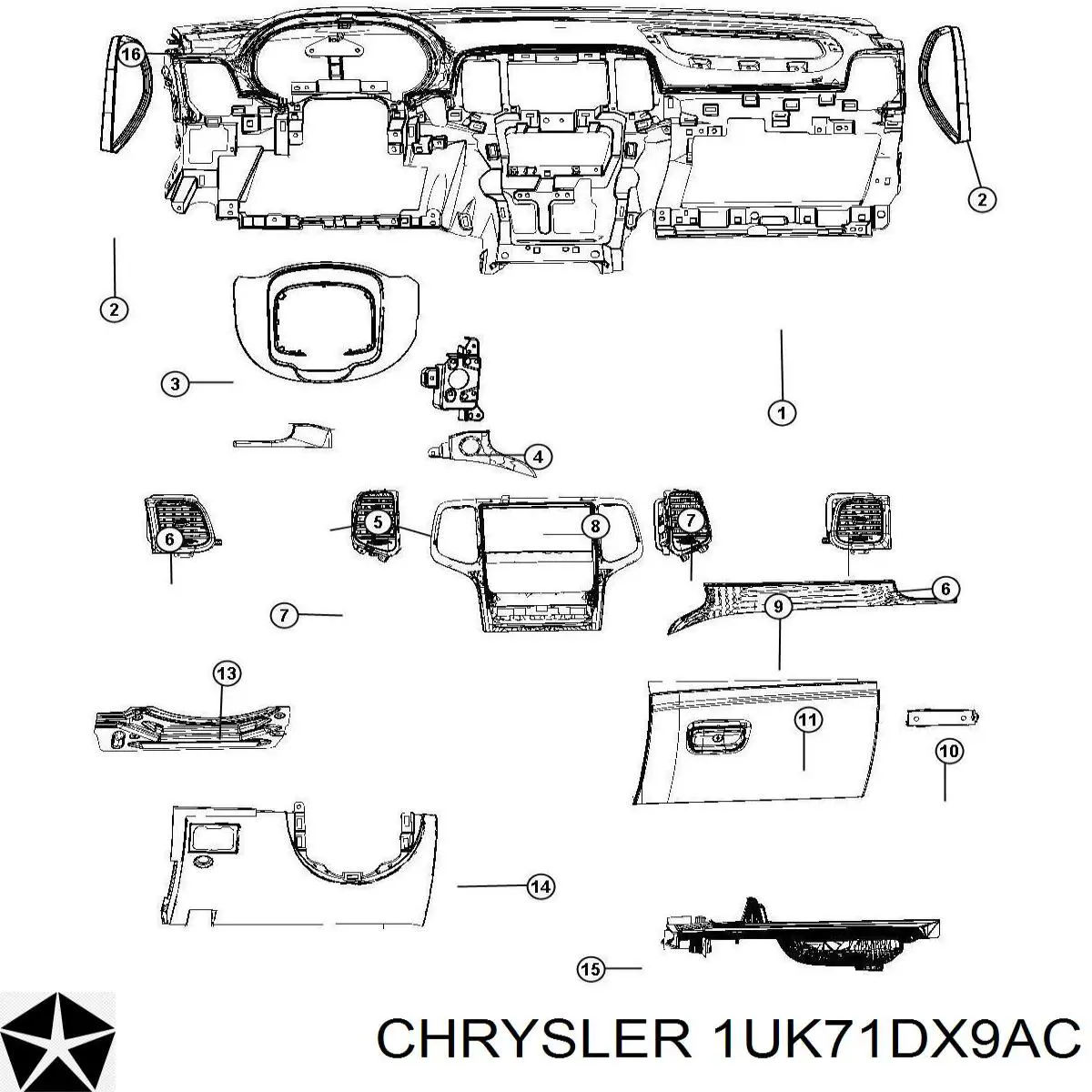  Chrysler 1UK71DX9AC ціна, від 45.61 USD