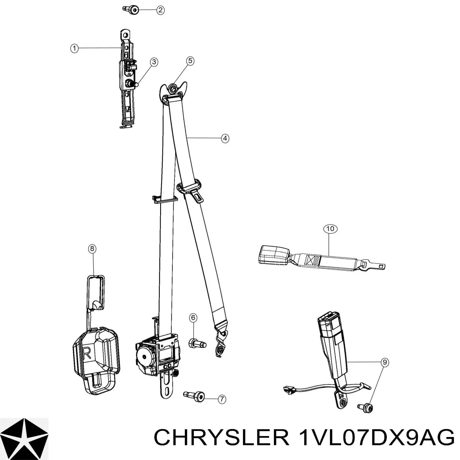 5XY27DX9AB Chrysler Пасок безпеки передній лівий