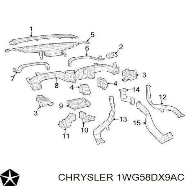 Вентиляція передка Chrysler 1WG58DX9AC ціна, від 6.33 USD