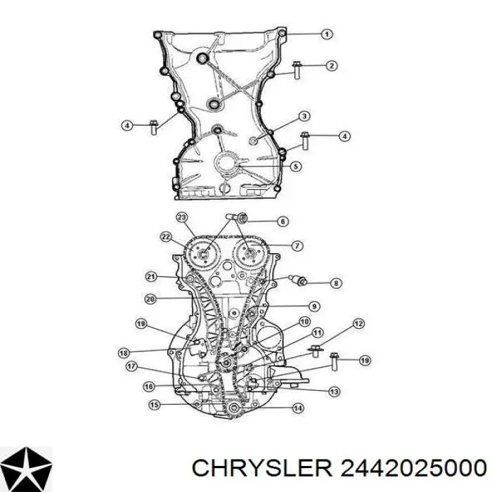 2442025000 Chrysler башмак натягувача ланцюга грм