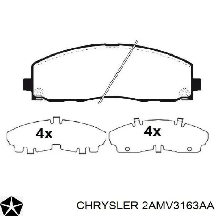 Передні тормозні колодки 2AMV3163AA Chrysler