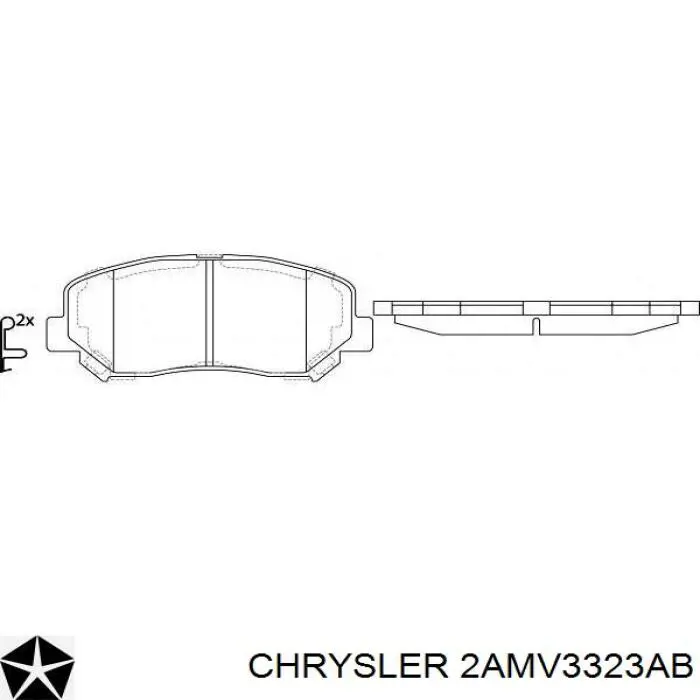 Колодки гальмівні передні, дискові 2AMV3323AB Chrysler