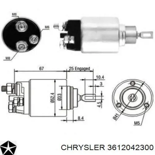 Втягуюче реле стартера 3612042300 Chrysler