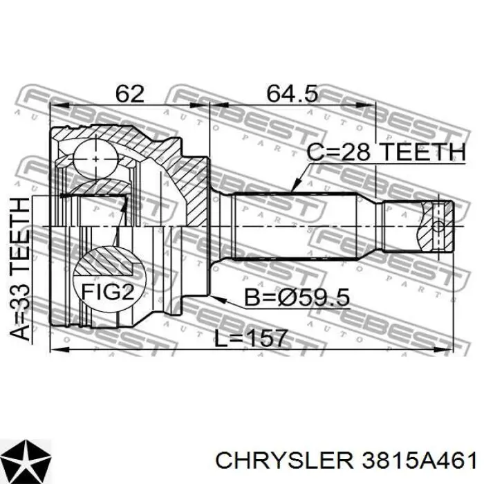 3815A461 Chrysler Привід лівий