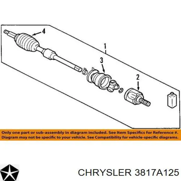 Пильник ШРУСа внутрішній лівий 3817A125 Chrysler