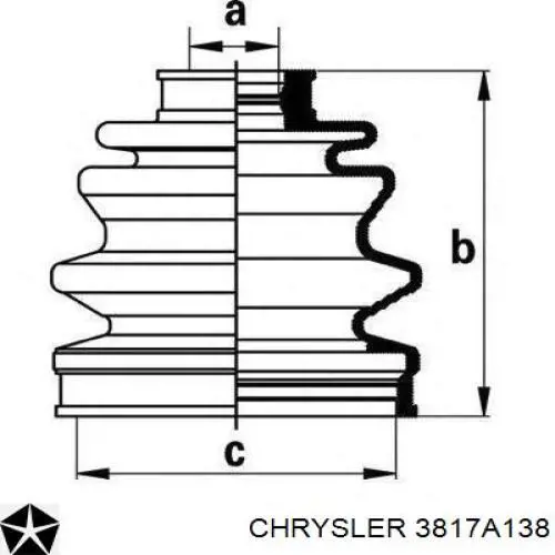 Пильник гранати внутрішній, передній півосі Chrysler 3817A138 ціна, від 16.45 USD