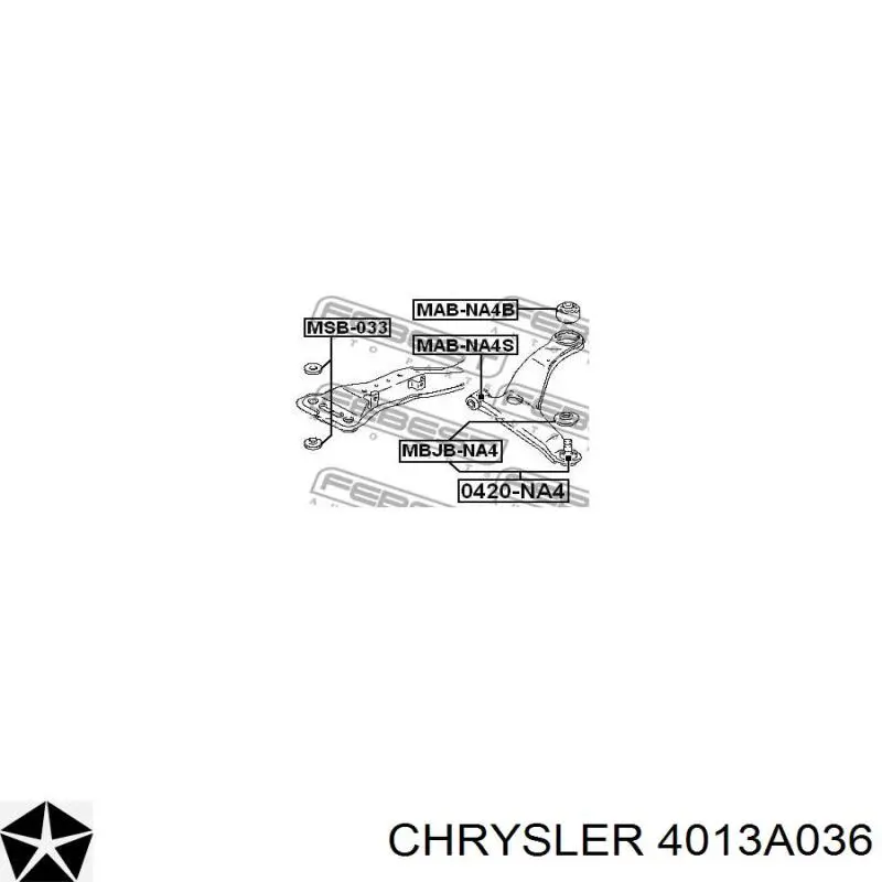 Важіль передньої підвіски нижній, правий Chrysler 4013A036 ціна, від 48.04 USD
