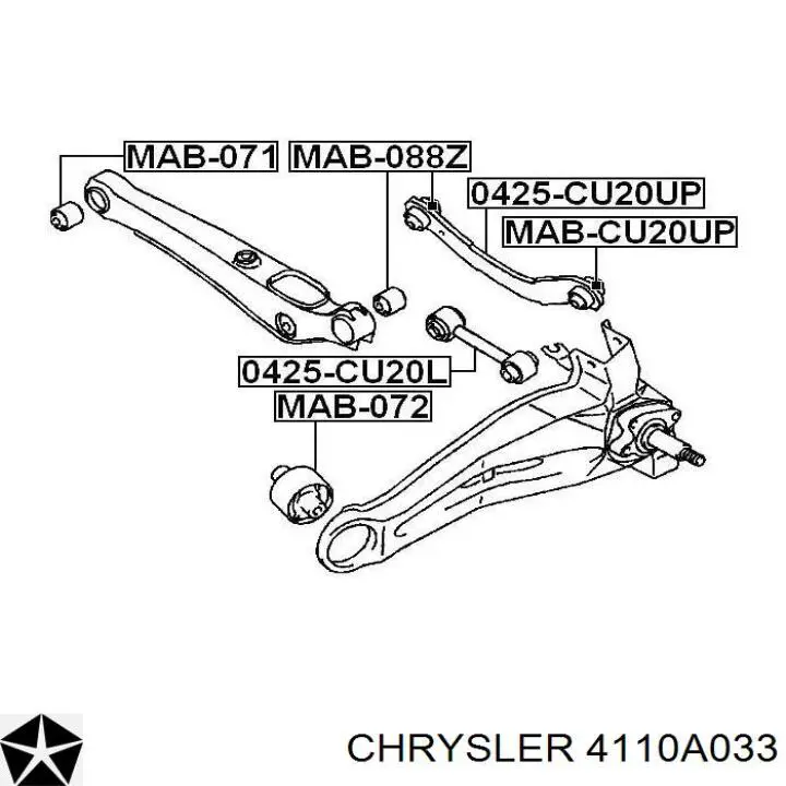 Сайлентблок цапфи задньої 4110A033 Chrysler