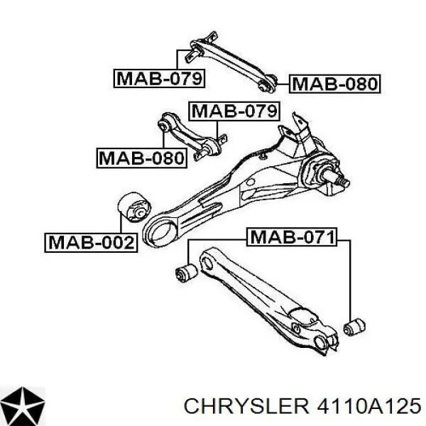 4110A125 Chrysler важіль задньої підвіски верхній, лівий/правий