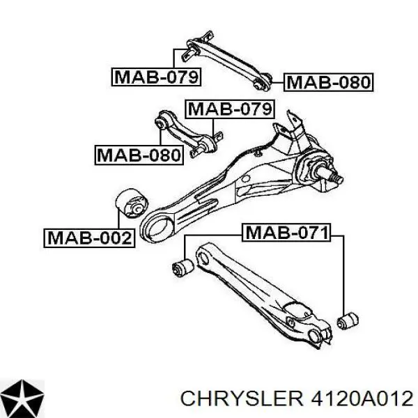4120A012 Chrysler сайлентблок заднього поздовжнього нижнього важеля