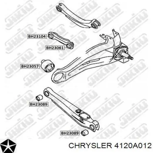 Сайлентблок заднього поздовжнього нижнього важеля Chrysler 4120A012 ціна, від 15.44 USD