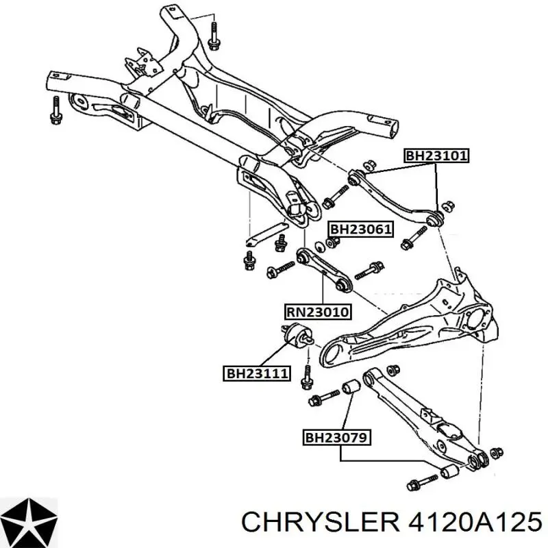 Сайлентблок заднього поздовжнього важеля, передній Chrysler 4120A125 ціна, від 18.24 USD