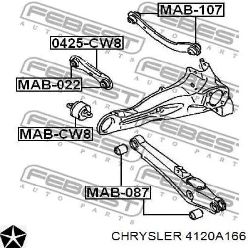 Сайлентблок заднього поздовжнього важеля, передній 4120A166 Chrysler