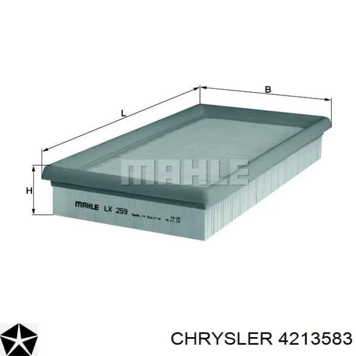 Елемент повітряного фільтра Chrysler 4213583 ціна, від 6.33 USD