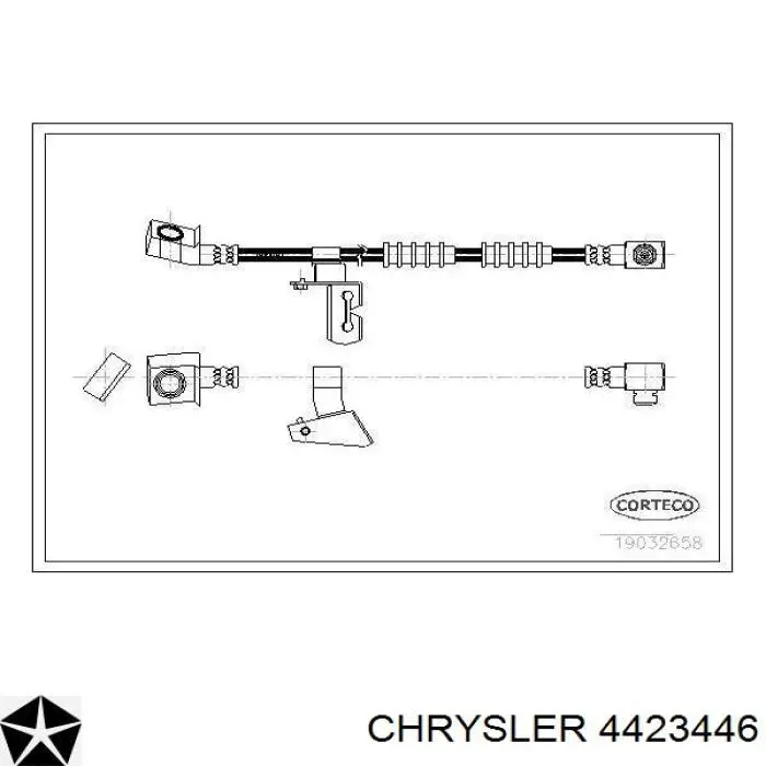 4423446 Chrysler Шланг гальмівний передній, правий