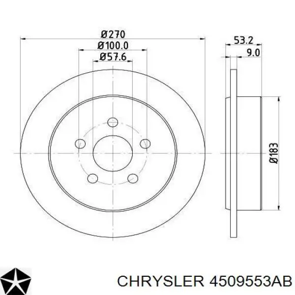 Задні дискові гальма Chrysler 4509553AB ціна, від 31.99 USD