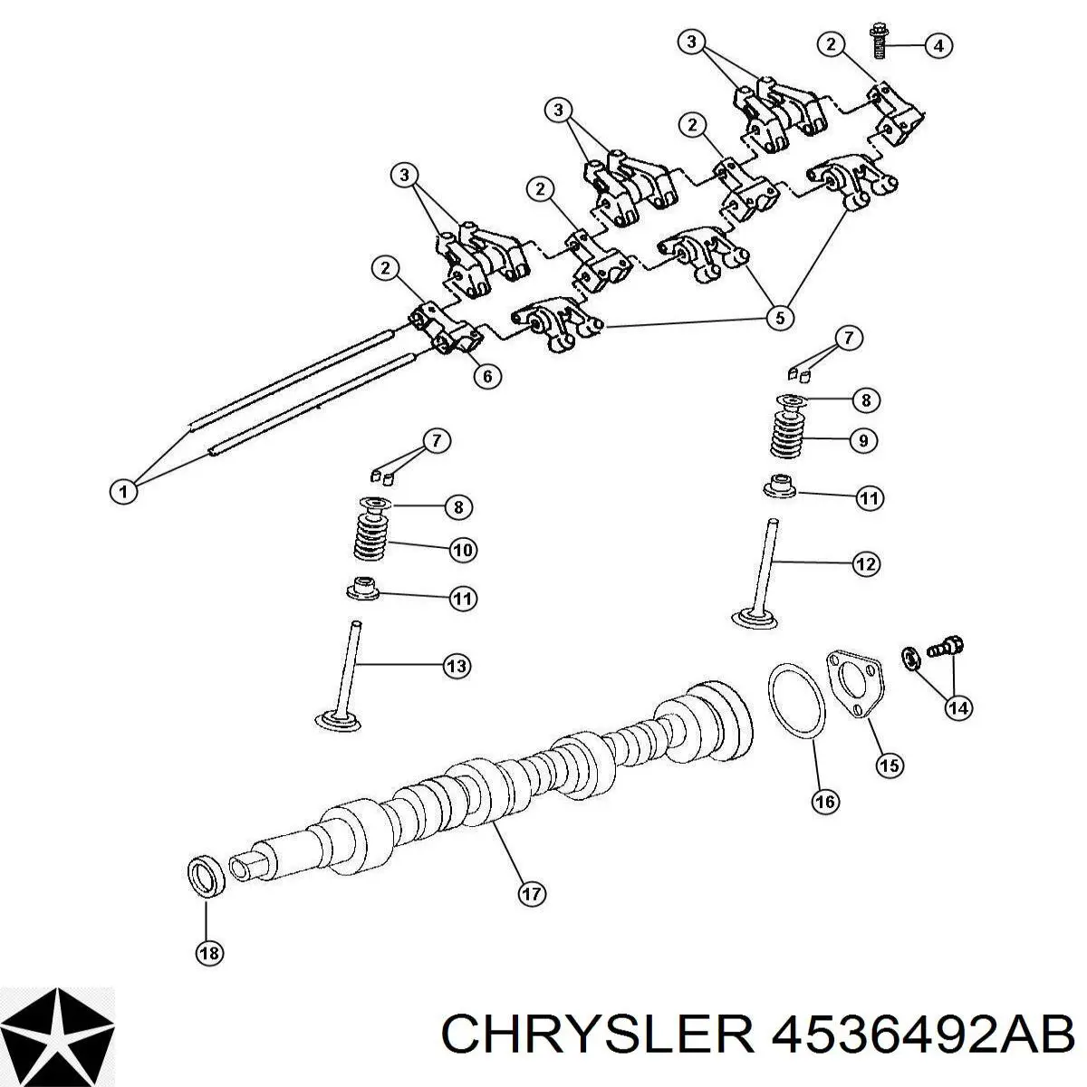4536492AB Chrysler сальник распредвала двигуна, задній