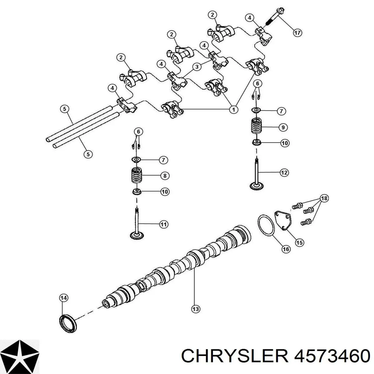 4573460 Chrysler Коромисло клапана (рокер), впускний