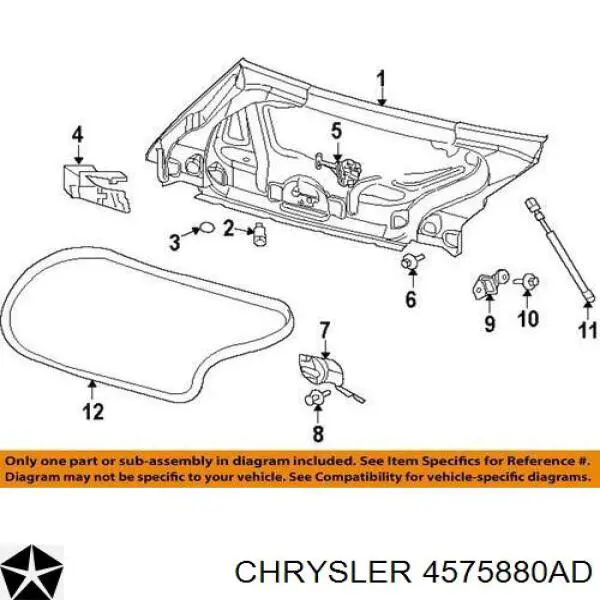 Ущільнювач кришки багажника Dodge Challenger (Додж Челленджер)