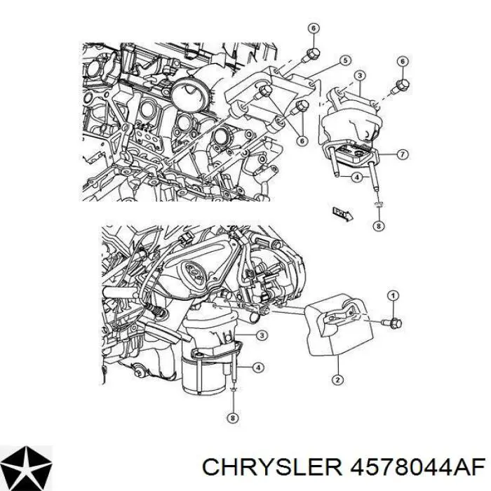 Подушка (опора) двигуна, передня Chrysler 300 100 (Крайслер 300)