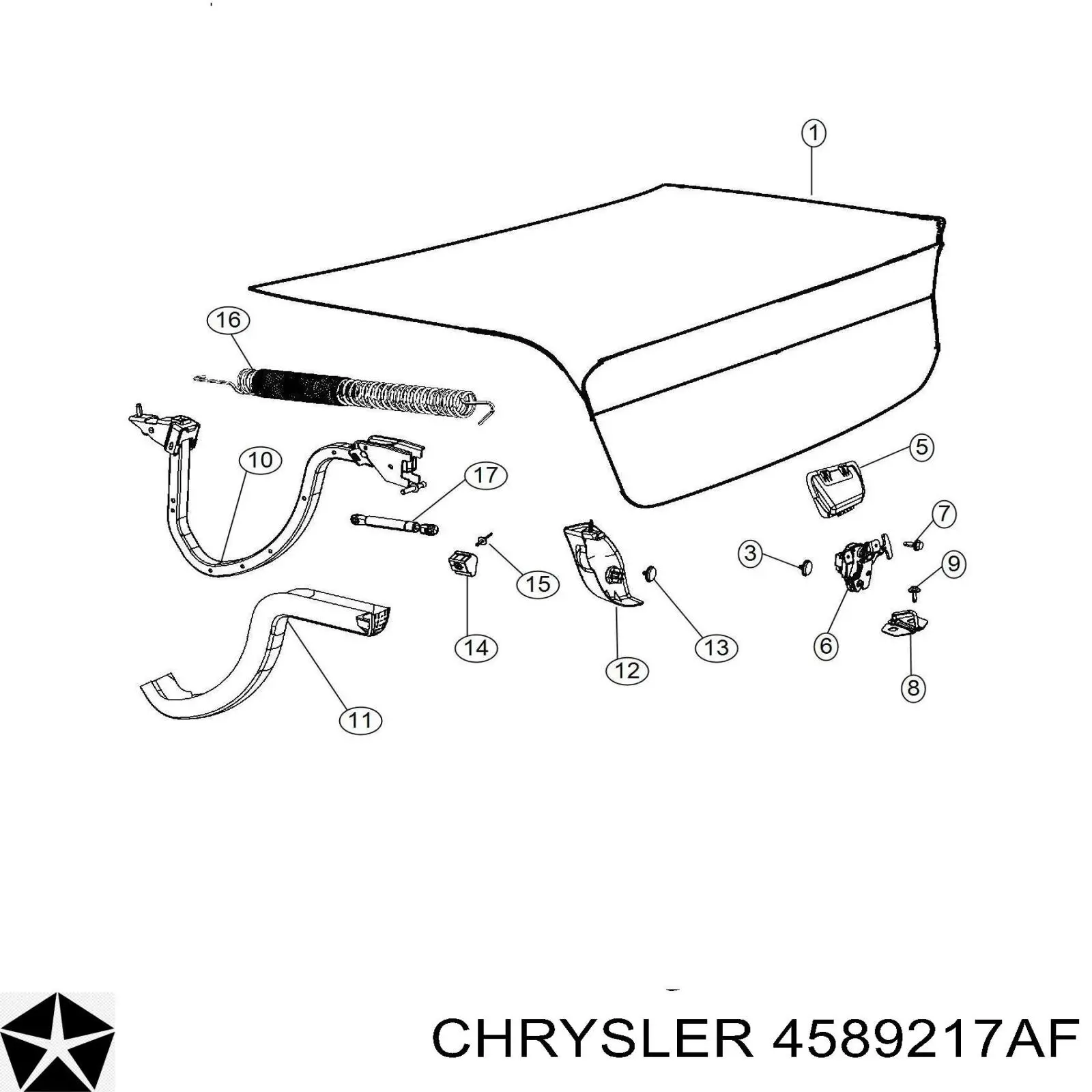4589217AF Chrysler Замок п'ятих дверей