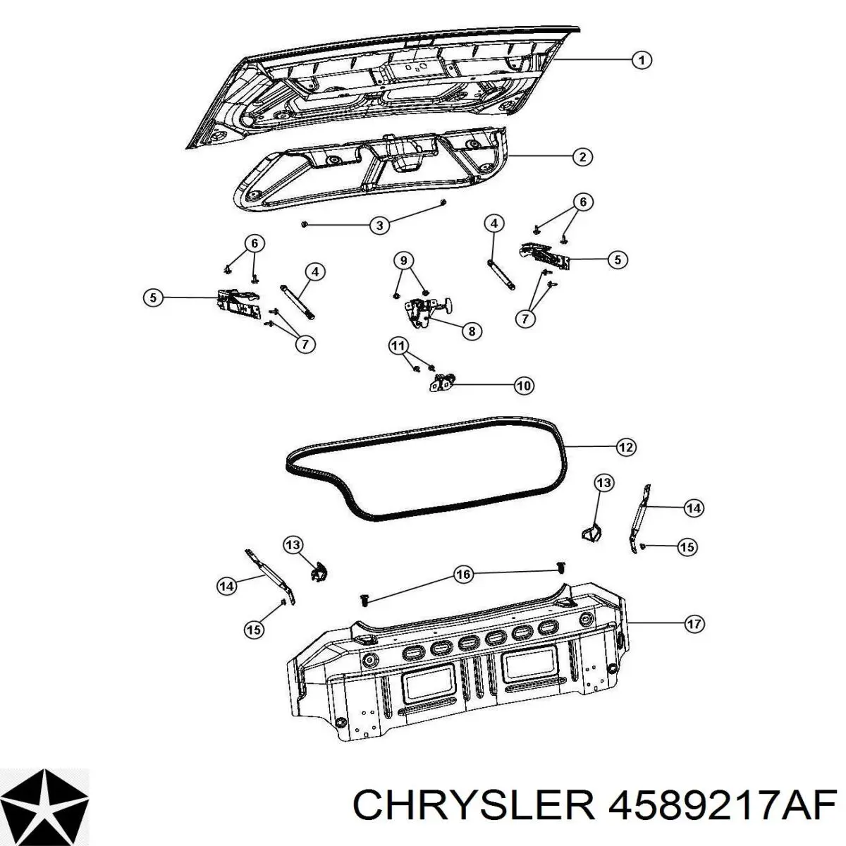 Замок дверей багажника Chrysler 4589217AF ціна, від 61.27 USD