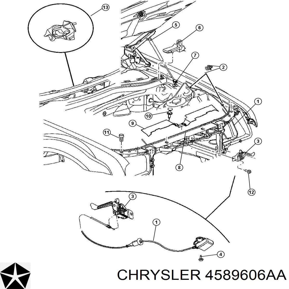 05065278AD Chrysler Амортизатор капота правий
