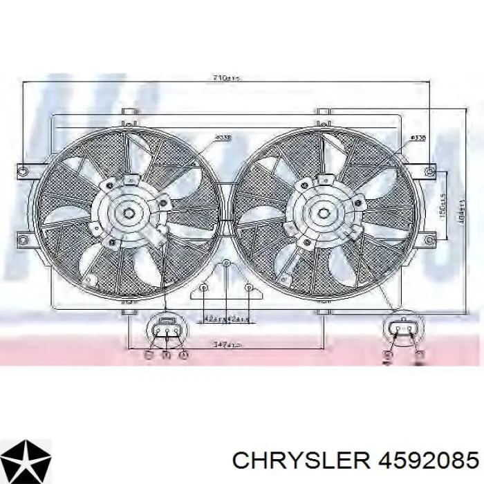 Вентилятор/крильчатка радіатора охолодження Chrysler Cirrus 61 (JA) (Крайслер Cirrus)