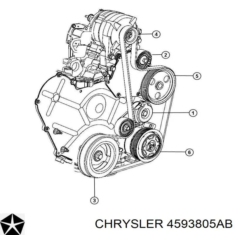 Натягувач приводного ременя Chrysler 4593805AB ціна, від 30.78 USD