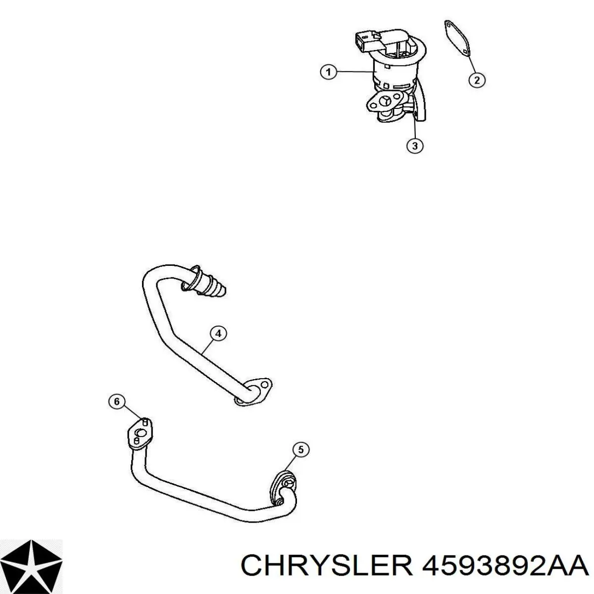 4593892AA Chrysler клапан egr, рециркуляції газів