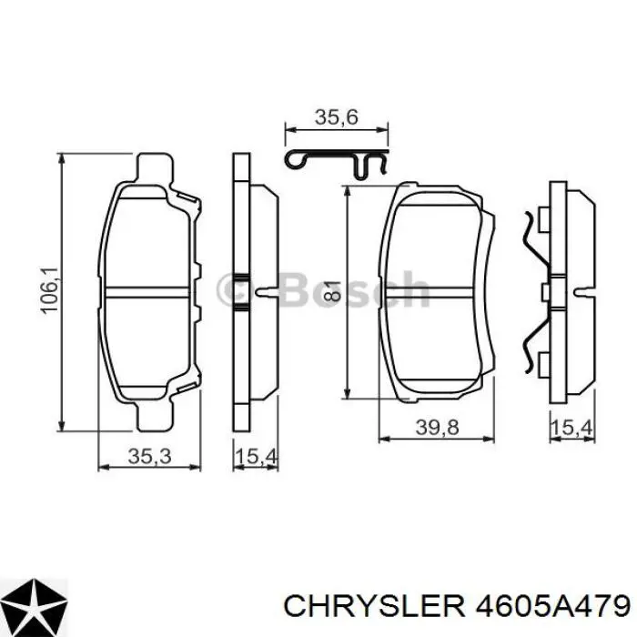 Купити 4605A479 Chrysler Задні колодки