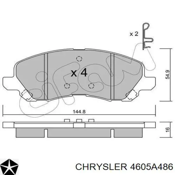 Колодки гальмівні передні, дискові 4605A486 Chrysler