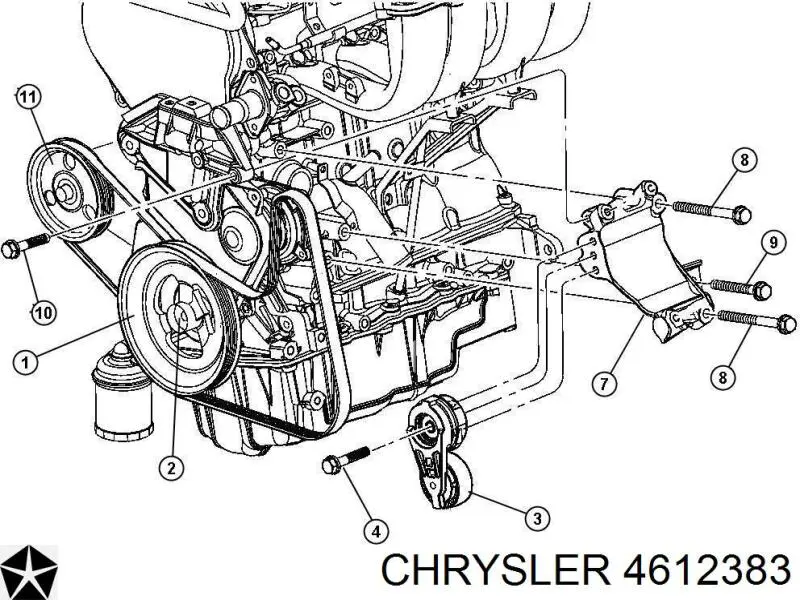 Купити 4612383 Chrysler Шків насосу гідропідсилювача керма (ГПК)
