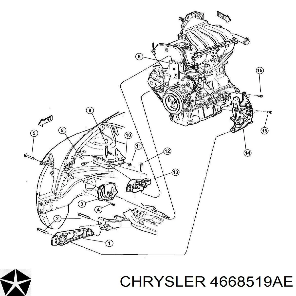 4668519AE Chrysler ролик натягувача приводного ременя