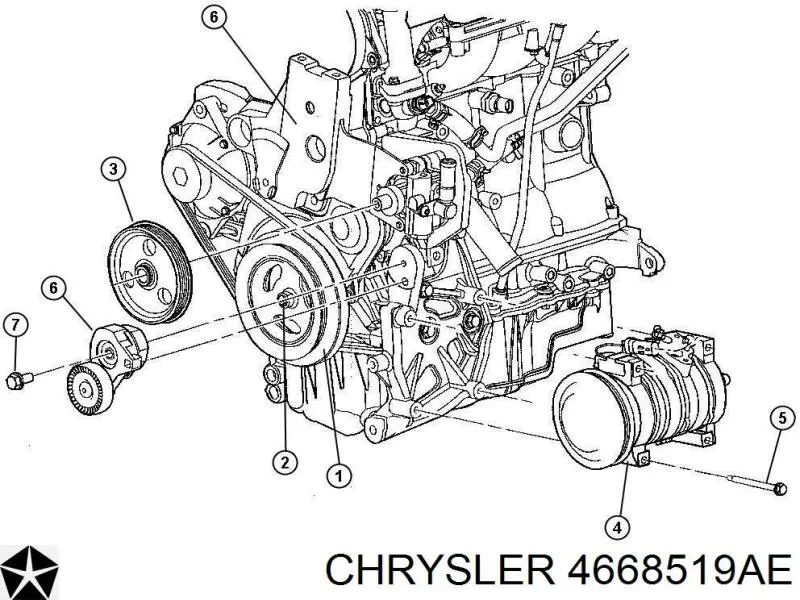 Натяжний ролик Chrysler 04668519AC ціна, від 775.24 USD