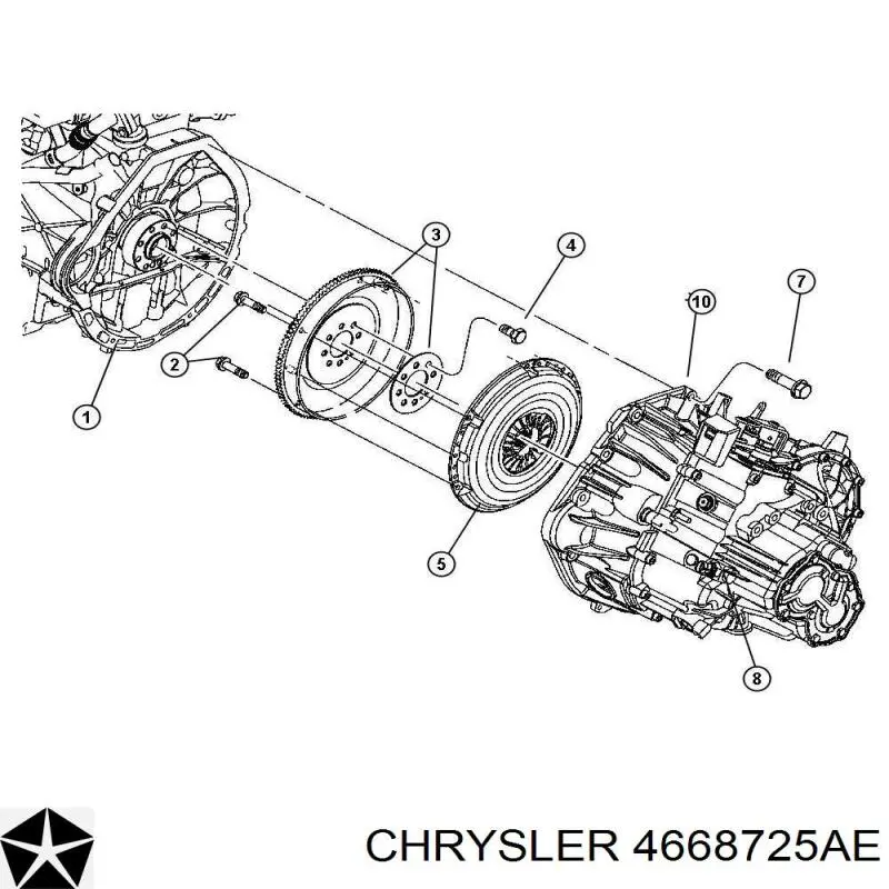 Комплект зчеплення (3 частини) Chrysler 04668725AE ціна, від 860.25 USD