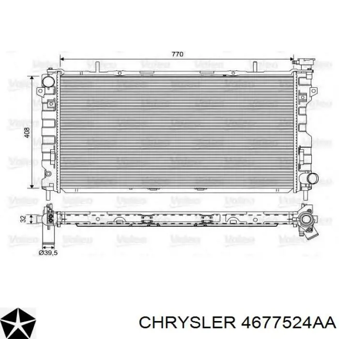 Радіатор основний Chrysler 4677524AA ціна, від 265.62 USD