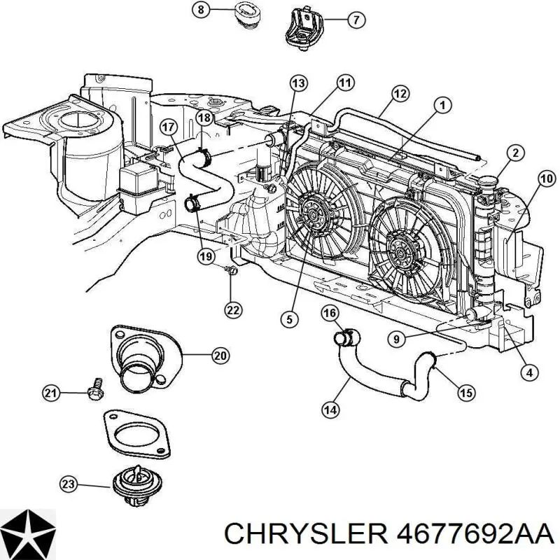 4677692AA Chrysler радіатор охолодження двигуна