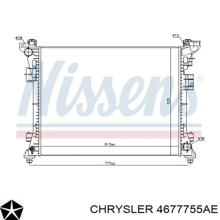 Радіатор основний Chrysler 4677755AE ціна, від 177.33 USD