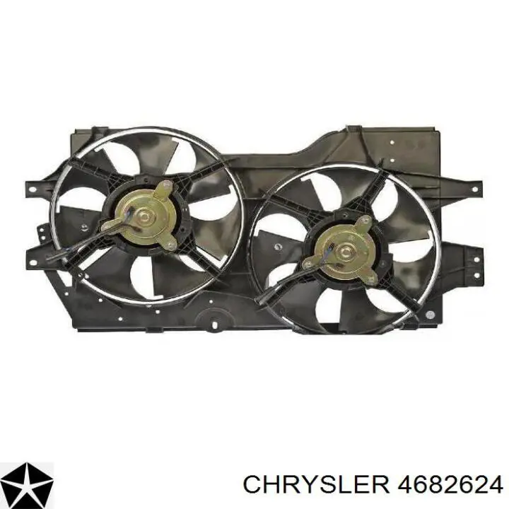 Купити 4682624 Chrysler Електровентилятор охолодження в зборі (двигун + крильчатка)