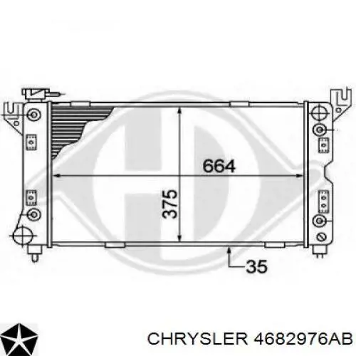 Радіатор охолодження двигуна 4682976AB Chrysler