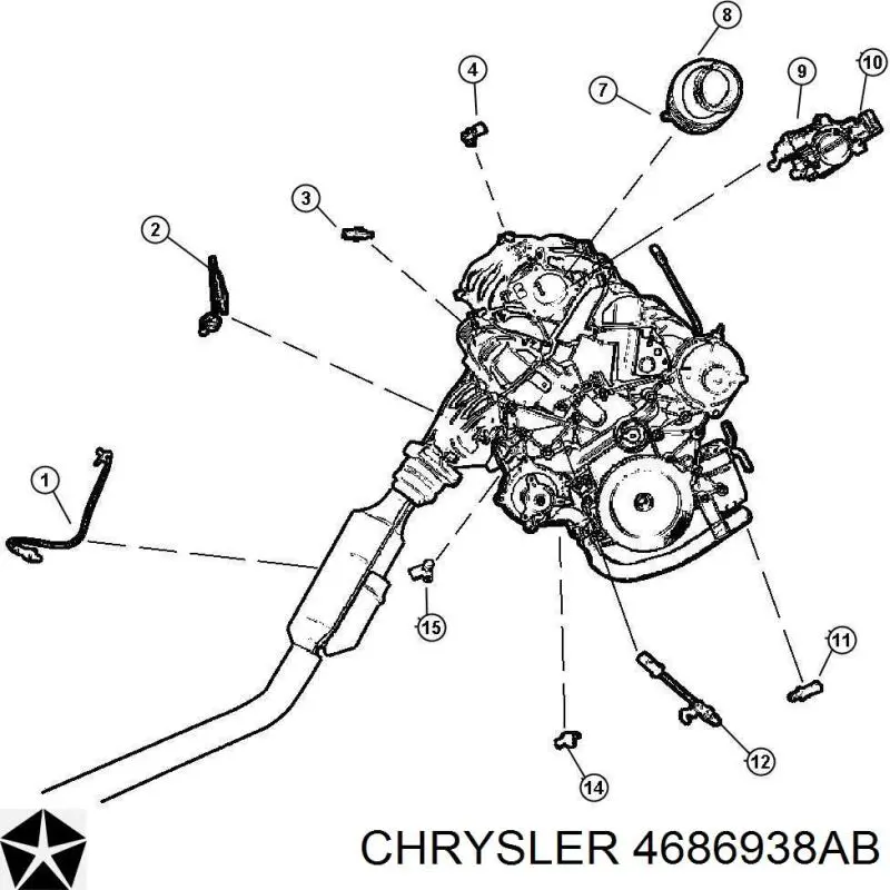 4686938AB Chrysler лямбдазонд, датчик кисню до каталізатора