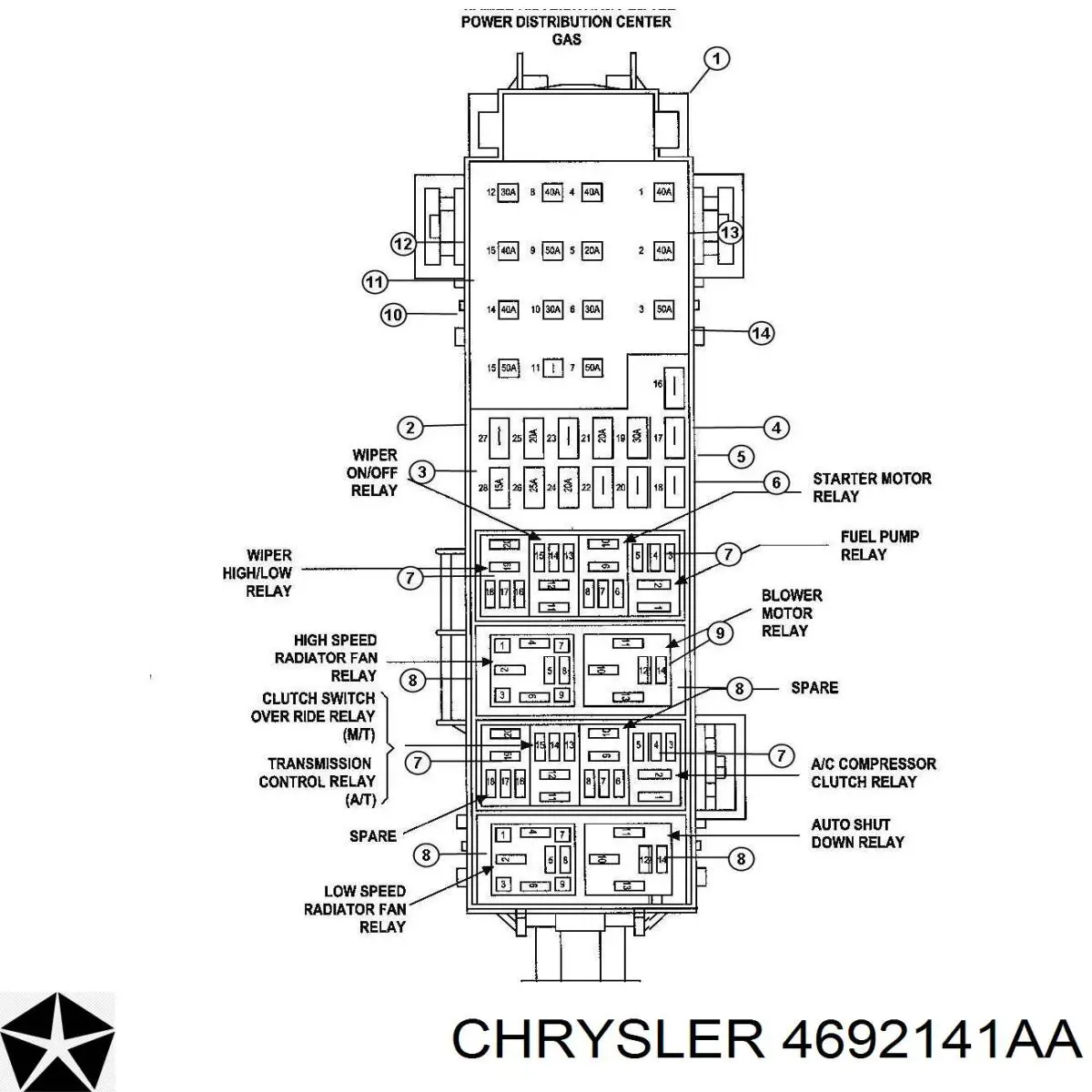 4692141AA Chrysler реле покажчиків поворотів