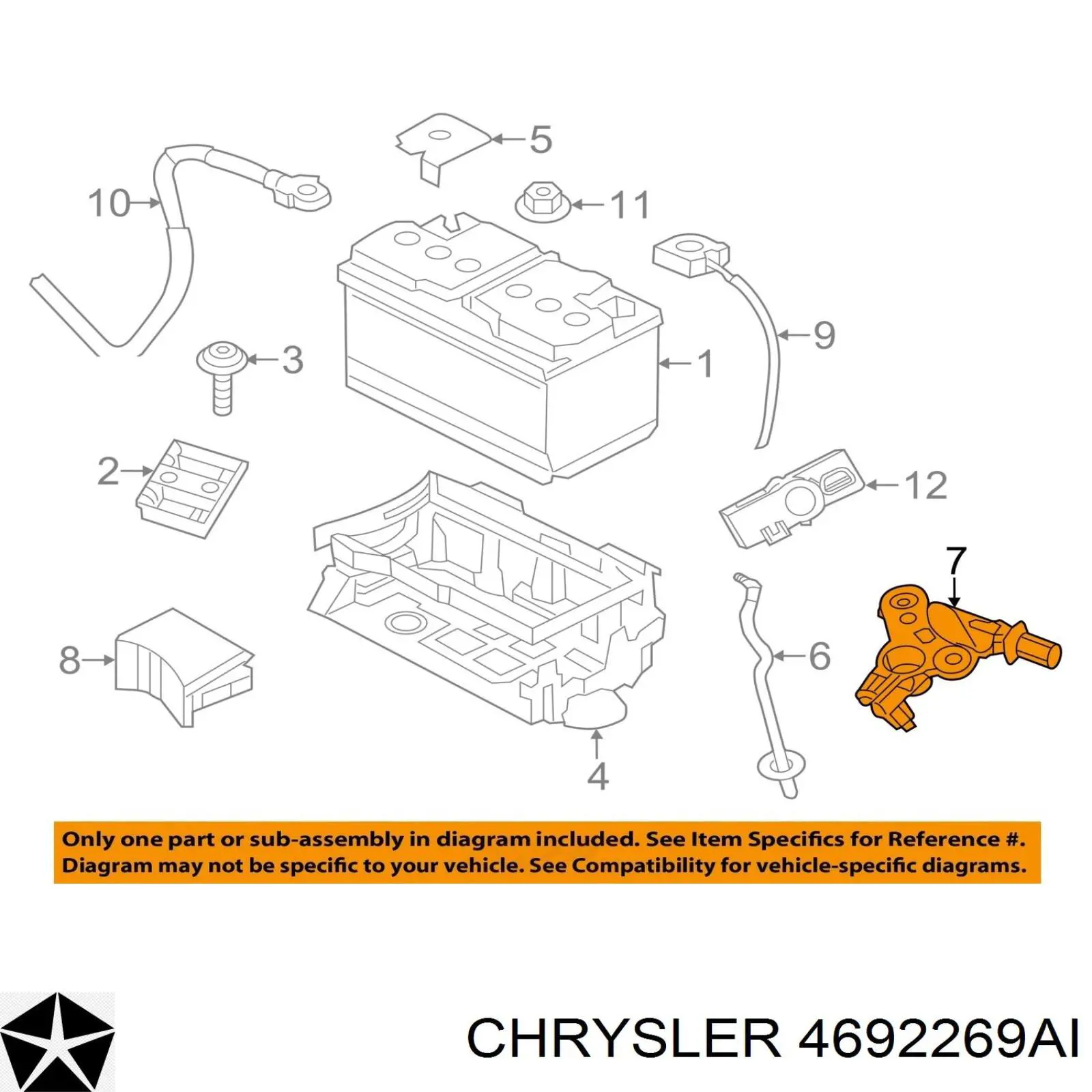 Клема акумулятора (АКБ) 4692269AI Chrysler