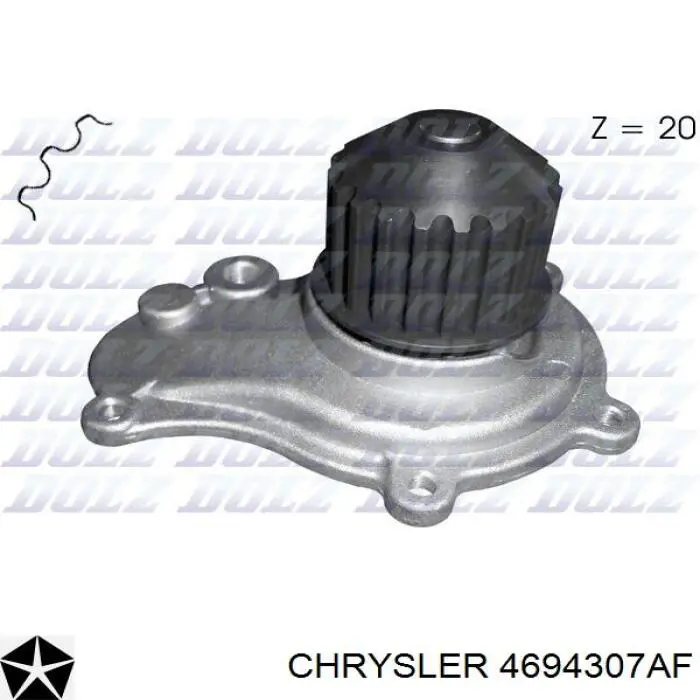 4694307AF Chrysler помпа водяна, (насос охолодження)