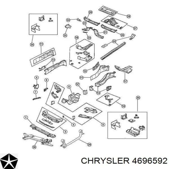 Купити 4696592 Chrysler Буфер/відбійник капота