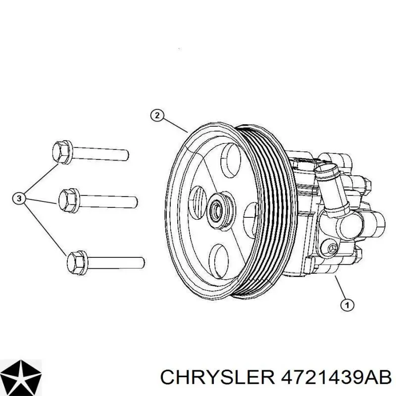 4721439AB Chrysler насос гідропідсилювача керма (гпк)