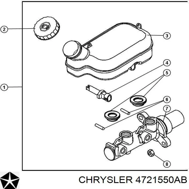 Циліндр головний гальма (Гідротормоз) Chrysler 4721550AB ціна, від 78.52 USD
