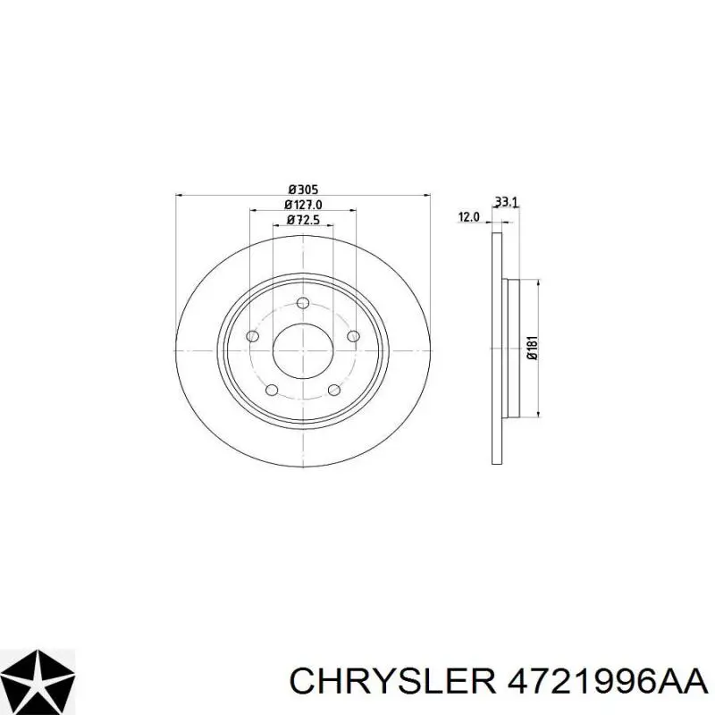 Гальмівні диски 4721996AA Chrysler