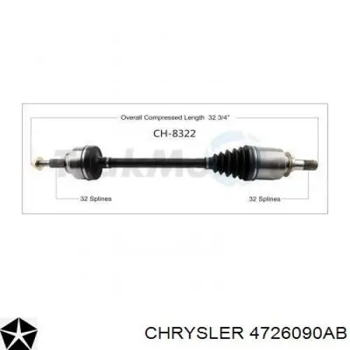 4726090AB Chrysler Піввісь задня, права